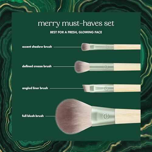 EcoTools Limited Edition Merry Must-Haves Kit, Face & Eyeshadow Makeup Brushes, Brush Shampoo & Cleanser - Image 3