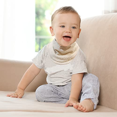 Vomarhug Muslin Baby Bibs For Girls,100% Cotton Muslin Drool Bandana Bibs,Soft Absorbent Bibs For Teething And Drooling,Adjustable Snap,8 Pack,Solid Color #TOP4