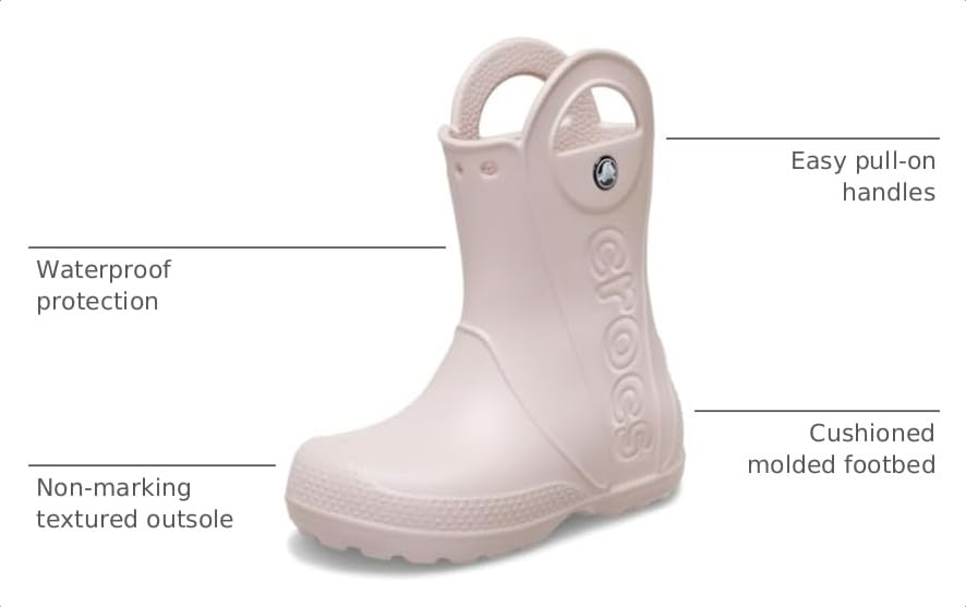 Image of Crocs Kids' Handle It Rain Boots | Waterproof Slip On Shoes | Kids' Rain Boots