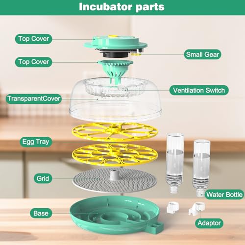 18 Egg Incubator with Automatic Egg Turning and Humidity Control,Chicken Egg Incubator, Large View Incubator for Chicken Duck Quail Eggs, External Water Refill, Egg Candler - Thumbnail 2