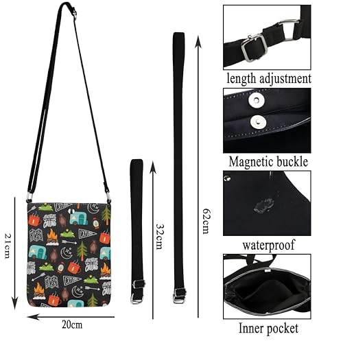 G2TUP Camping Lover Gift Camping Theme Crossbody Bag RV Accessories Travel Bag Outdoor Lover Camper Gift3