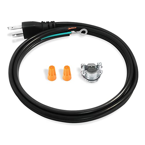 ClearMax 3 Ft Universal Garbage Disposal Power Supply Cord, 3 Prong Power Cord 16AWG 110 to120V Plug Disposal Electrical Cord for LED Transformer Power Cord Replacement with Strain Relief Plug, Black