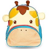 Mochila Infantil Creche Escolinha com Estampa de Girafa, Alças Acolchoadas Ajustáveis, Bolso Frontal e Laterais para garrafinha, Super resistente