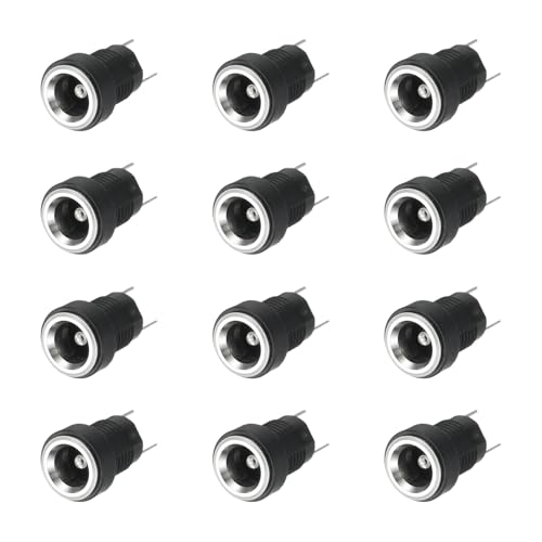 MECCANIXITY 12pcs DC5525 conector de panel 10x10x18mm miniatura 1