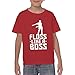 Floss Like A Boss - Flossin Dance Funny Emote Youth T Shirt - Large - Red