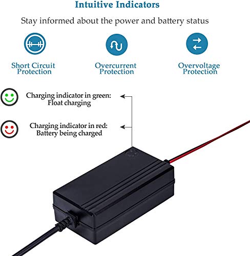 Omt 12V 2Pc Battery Charger And Maintainer, Multipurpose Set For Charging Boats Motorcycles Atvs Riding Mowers & Car Truck Suv Rv Maintenance W Smart 3 Stage Charging & Power Indicator #TOP2