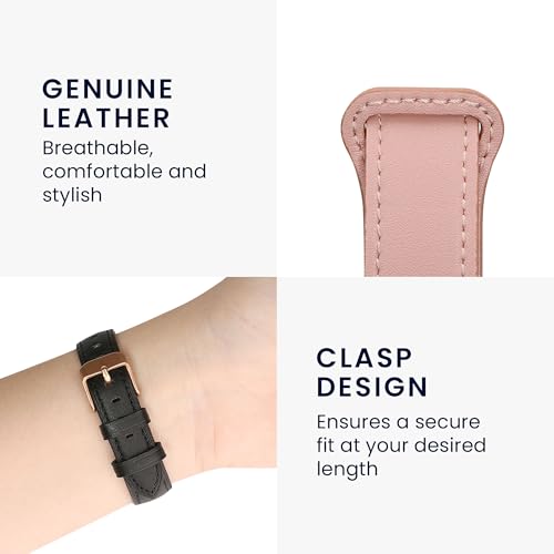 kwmobile Armband kompatibel mit Xiaomi Redmi Watch 3 Active/Redmi Watch 3 Lite - Echtleder Fitnesstracker Sportarmband Band
