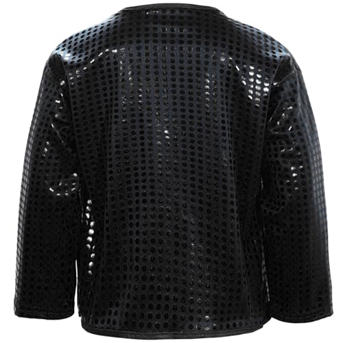 JEYPINMI Big Girls Hip Hop Latin Jazz Dance Jacket Sequin Bomber Coat Birthday Clothes Stage Performance3