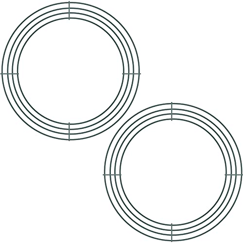 Christmas Wire Wreath Rings Metal Wreath Frame Dark Green Wire Round Wreath Rings Wire Wreath Frame Metal Flower Wreath Frames Round Wreath Rings For Diy Christmas N #TOP6