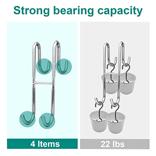 Haitis Shower Door Hooks, Extended Towel Hooks For Bathroom Frameless Glass Shower Door To Hand Suits, Robe, Towel, Squeegee, Loofah, Shaver 2 Pack Silver #TOP4