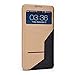 Galaxy Note 4 Case, Flip Case/Cover with Stand - SLIDE SERIES - By Cush Cases [Features transparent window to view alerts and PATENTED "Finger Slide" Design] (Gold/Black)
