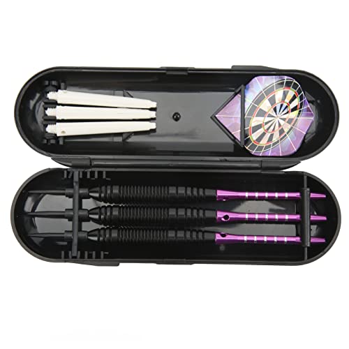 VBESTLIFE Darts Metal Tips Set, 3Pcs Professional Stainless Steel Tip Darts Set with Shafts Tails and Storage Case Fits for Professional Beginner All Levels