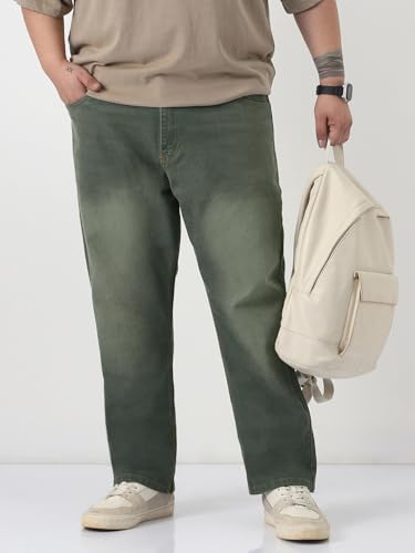 Image of Urbano Plus Men's Straight Fit Heavy Washed Jeans Stretchable