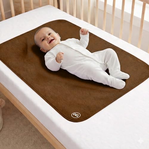 Image of Btag Baby Waterproof, Super Soft Fast Drying Mattress Protector | Extra Absorbent, Anti-Itching Sheet for New Born,Toddler (Size 50x70 cm, Pack of 1, Camel)