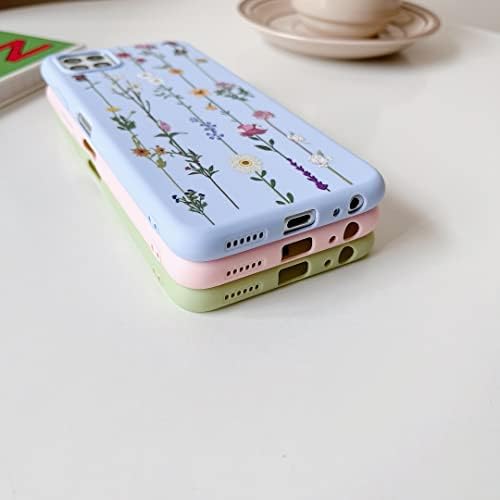ZTOFERA Floral Soft Case Compatible with Samsung Galaxy A22 5G for Girls Women, Flexible Silicone Protective Phone Case with Cute Climbing Flowers Pattern Shockproof Cover for Samsung A22 5G, Violet