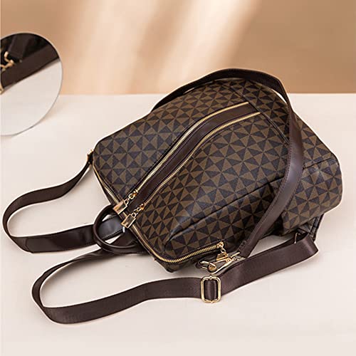 Mochila feminina grande capacidade bolsa escolar couro PU bolsa de ombro casual conjunto de duas peç