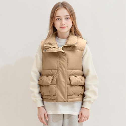 Boys Girls Down Vest Padded Warm Quilted Winter Coat For Kids And Teens Outerwear Layer 2025 Puffer Vest Sleeveless Jacket3
