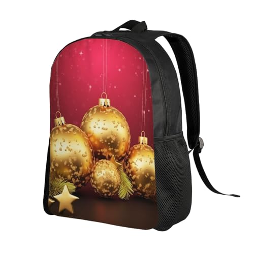 Mochila para mujer y hombre Gold Navidad impermeable miniatura 2