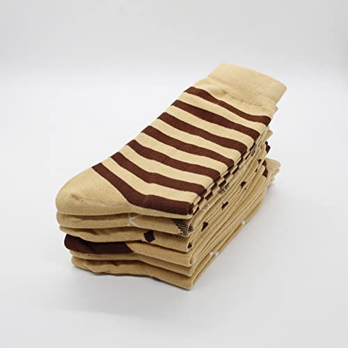 Toejyj Mens Begin Tan Brown Cotton Dress Socks Size 8 9 10 11 12 13 14 15 #TOP4