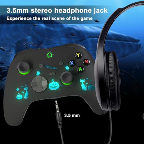 Image of Wired Controller for Xbox One, Support RGB LED, Turbo, Programmable Button, 3.5mm Jack, Gamepad Compatible with Xbox Series X|S, Xbox One S|X, and PC
