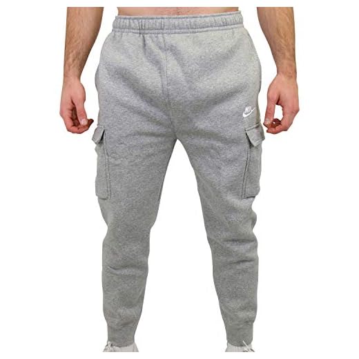 NIKE Club Cargo BB Pantaloni Dk Grey Heather/Matte Silver/W S