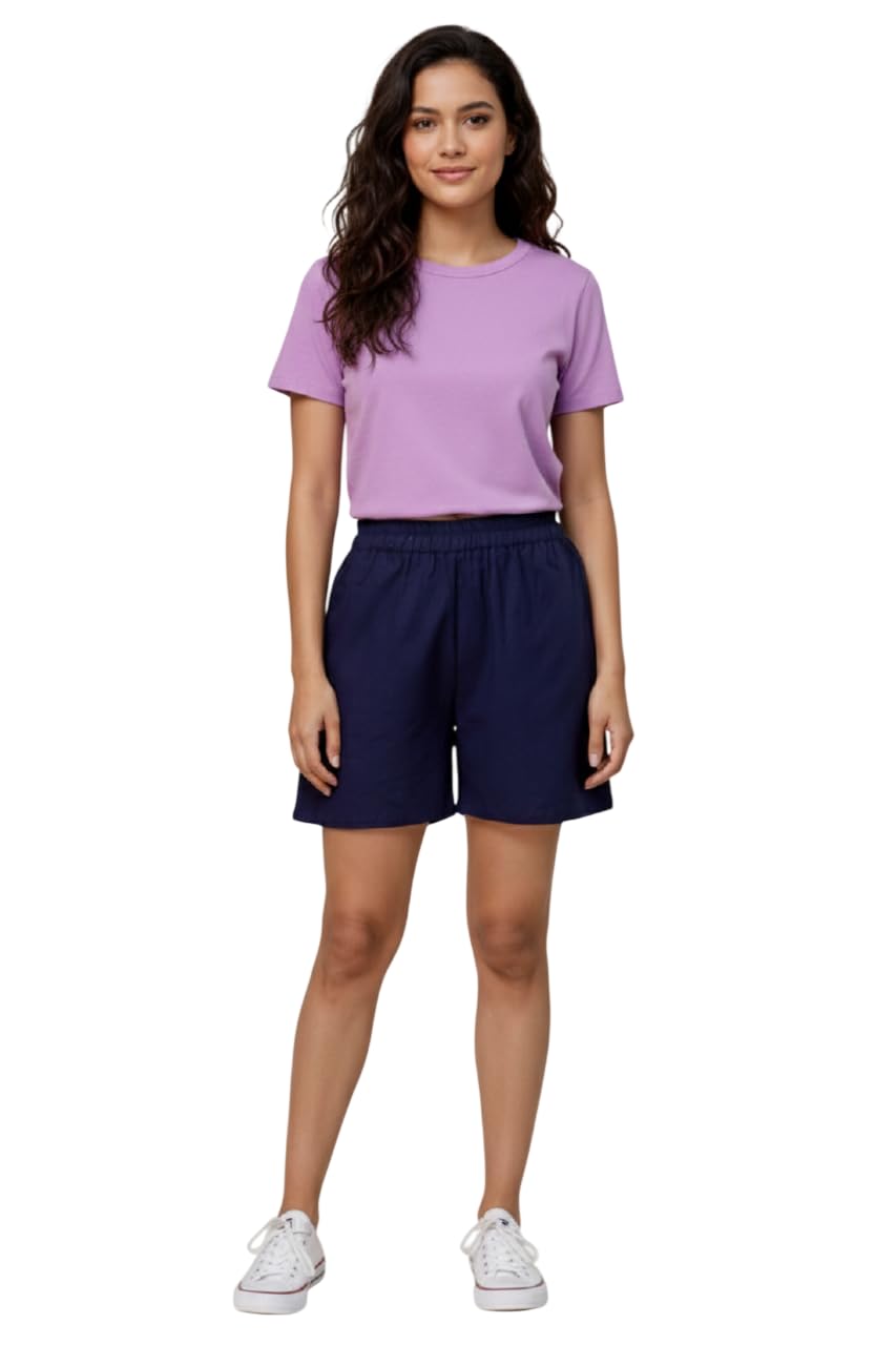 Women Cotton Casual Shorts for Women | Running, Gym, Sports, Nightwear Soft Breathable Fabric | Elastic Waist | S to 2XL-picture-53