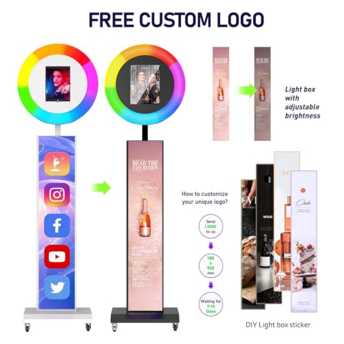 Image of Portable Photo Booth Machine Compatible with Any Ipad,White:Honeycomb | RGB Ring Lights,Music Sync,Free Custom Logo,2 Months ChackTok VIP