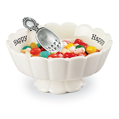Mud Pie 4881011 Happy Candy Dish Set, White