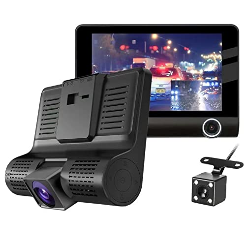 EV Pure - 1080P Full HD Dash Cam with 32GB SD Card, 4 inch Screen, 3 Cameras,170 Wide-Angle Front Camera, Night Vision, WDR, Accident Lock, Loop Recording, Parking Monitor, Motion Detection, Black by EV Pure - Image 6