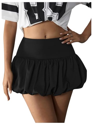 Milumia Women Y2K Bubble Mini Skirt High Waist Ruffle...