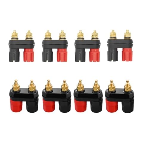 EIGHTNOO 8Pcs Dual 2 Way 4mm Banana Plug Jack for Speaker Amplifier Terminal Cover