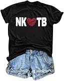 Nk Shirts Women Music T-Shirt: NK Forever TB Letter Printed Tee County Music Tops Retro Graphic Outfits Black