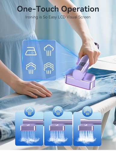 Image of Steamer for Clothes,Sundu Portable 2-in-1 Travel Steamer&Iron,15s Fast Heat-up,100ml Water Tank,Ironing Gloves,25 Min Powerful Continuous Steam,1000W&4 Modes Light Steam Iron for Travel&Home(Purple)