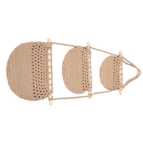 Levemolo Cesta Colgante de Pared Tejida Mano de Algodón Organizador para Frutas y Verduras Soporte Decorativo Bohemio para Cocina y Despensa