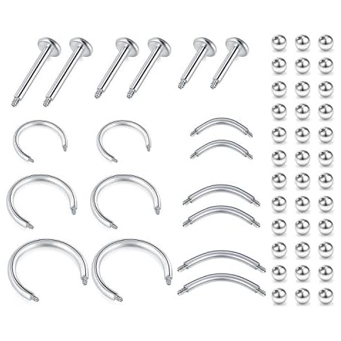 LAURITAMI 18pcs Surgical Steel Piercing Set Cover
