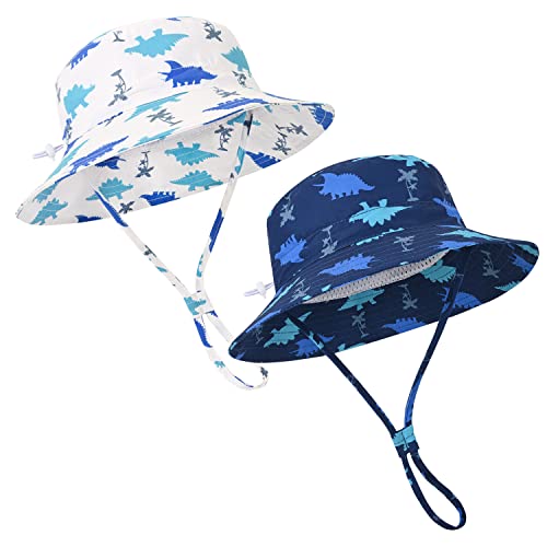 Image of Baby Boy Sun Hat, Summer Beach UPF 50+ Sun Protection Hats, Toddler Kids Wide Brim Sun Hats Cap