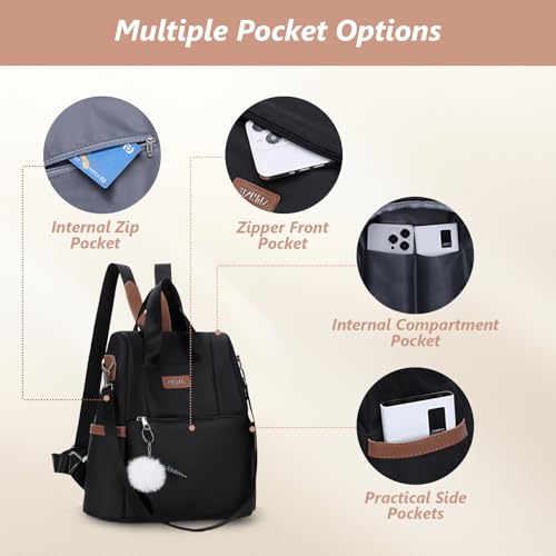 Aucuu Mochila Cartera para Mujer, Mochila de Mujer, Ligero Antirrobo Mini Mochila, Bolsa de Viaje Casual, Mochila de Escuela Bolsa de Hombro, Mochila de Viaje Linda para Niñas con colgante - imagen 3