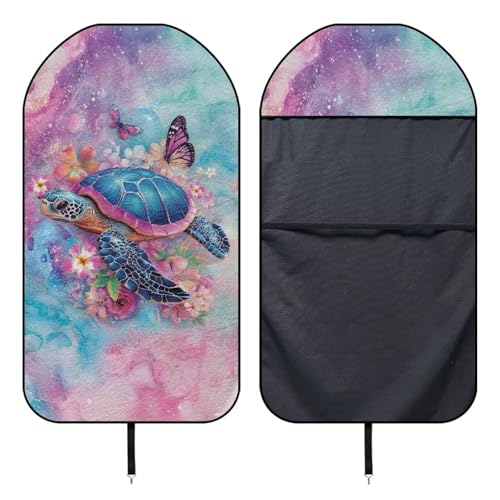Image of Cute Turtle Seat Covers for Cars Protector Front Seats Only,Waterproof Bucket Towel Seat Covers for Trucks SUV Jeep,Fashion Auto Interior Easy to Install