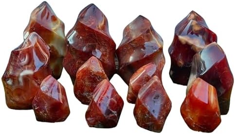 Natural Carnelian Flame Carving Crystal Red Agate Tower Point Reiki Mineral Office Home Decor Gift Healing 50g-80g