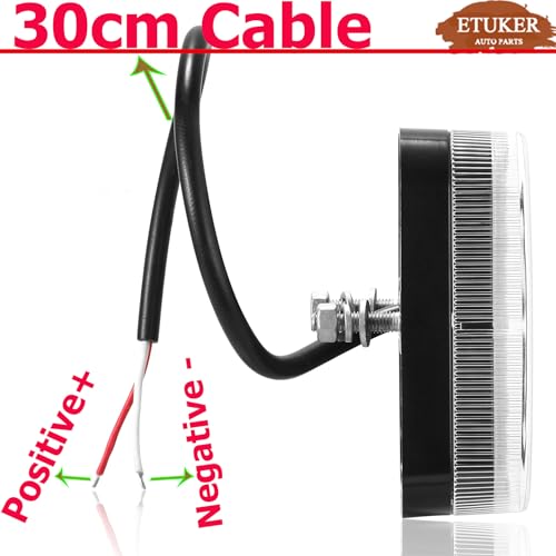 ETUKER 1x Rückfahrscheinwerfer Anhänger LED 12v 24v Wasserdicht Zulassung Rückleuchten Anhänger für Traktor KFZ Caravan