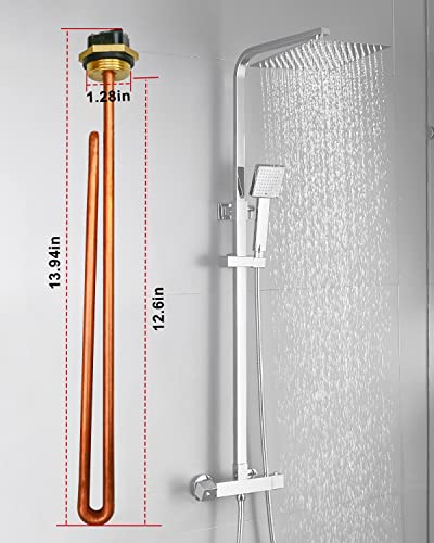 HE 90240 3 Pcs Water Heater Element Parts Fit for EcoSmart Eco 18 Eco 27 Eco 36 Fit for iHeat Drakken Eemax Rheem Richmond Water Heater, 9KW 240V Heating Element with New Rubber Ring