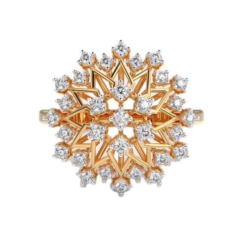 Bague moissanite en argent 925 plaqué or luxe fait main