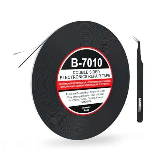 MMOBIEL 4 mm doppelseitiges Klebeband stark klebend Tape 50 m Rolle (Schwarz) für Smartphone Tablet Reparatur