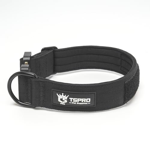TSPRO Premium Collares para Perros, Ajustable de Collar Táctico Perro con Parche y Broche Metálica...