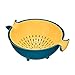 Durszlak 2 w 1 Colander Kitchen Sitko z uchwytem Okrągły Obrotowy Plastikowy Kosz Kosz Kosz naczyń do mycia owoców i warzyw w kuchni Sitko Durszlaka (Color : Yellow)