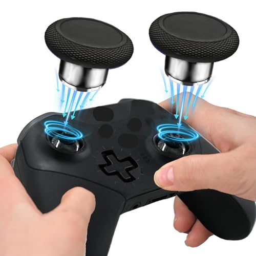 Image of 2 in 1 Short Metal Thumbsticks Replacement for Elite Series 2 Core Controllers, Replacement Thumbsticks for Xbox Elite Series 2 Controllers(Black)