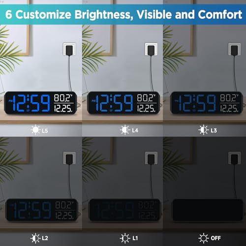 Peakeep Large Display Digital Alarm Clock For Bedrooms thumb #2