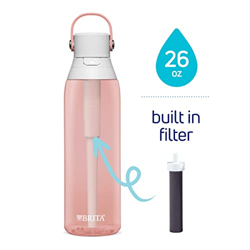 Brita Premium Filtered Water Bottle With Straw, Reusable, Bpa Free Plastic, Blush, 26 Ounce,1 Count #TOP4