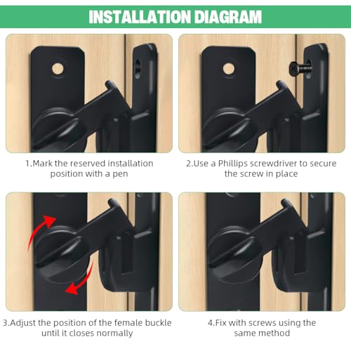 Image of HASTHIP Door Latch Door Lock 90 /180 Latch Lock Aluminum Alloy