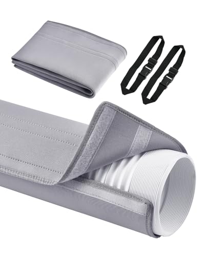 VEVOR Air Conditioner Hose Cover Wrap, Portable AC Hose Duct Vent Cover Sleeve, Insulation Sleeve for 5 & 5.9" Diameter Exhaust Hoses Tube, Easy Installation with 2 Adjustable Buckle Straps, Gray